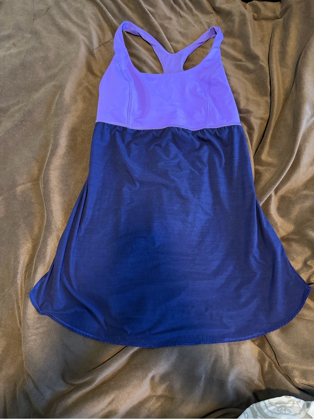 Lululemon Purple Navy Colorblock Racerback Tank Built-In Bra